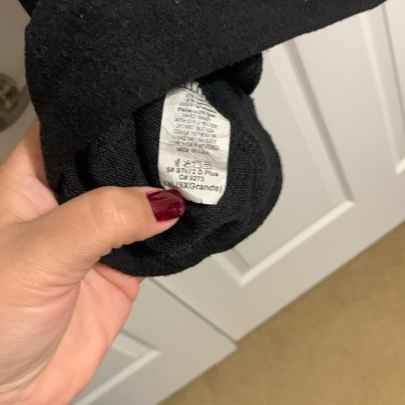 5X Black Hoodie with plaid print detailing in hood and sleeves - Picture 4 of 4